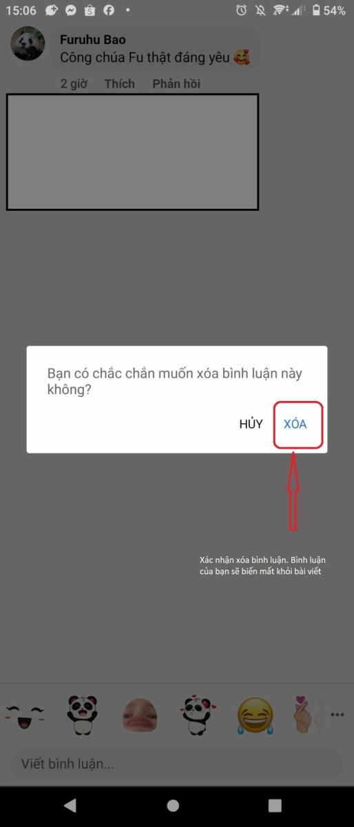 Cách xóa bình luận trên Facebook bằng điện thoại (Bước 5)