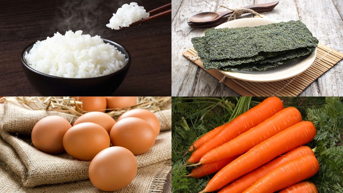 Danh sách nguyên liệu cần có trong món cơm cuộn