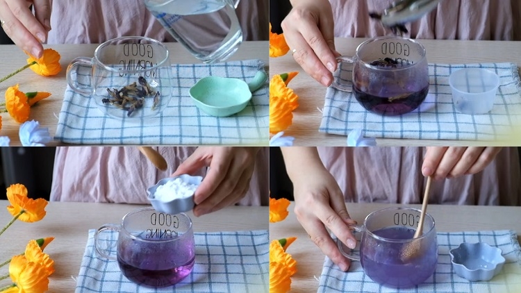 Làm nước hoa đậu biếc