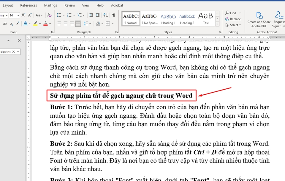 Cách gạch ngang trong Word - Ảnh 09