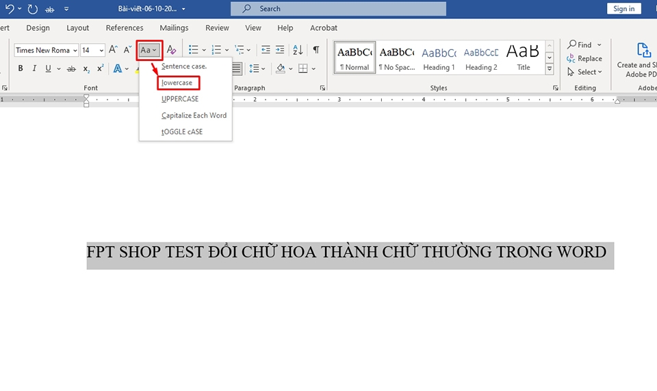 Đổi chữ hoa thành chữ thường trong Word - Ảnh 04