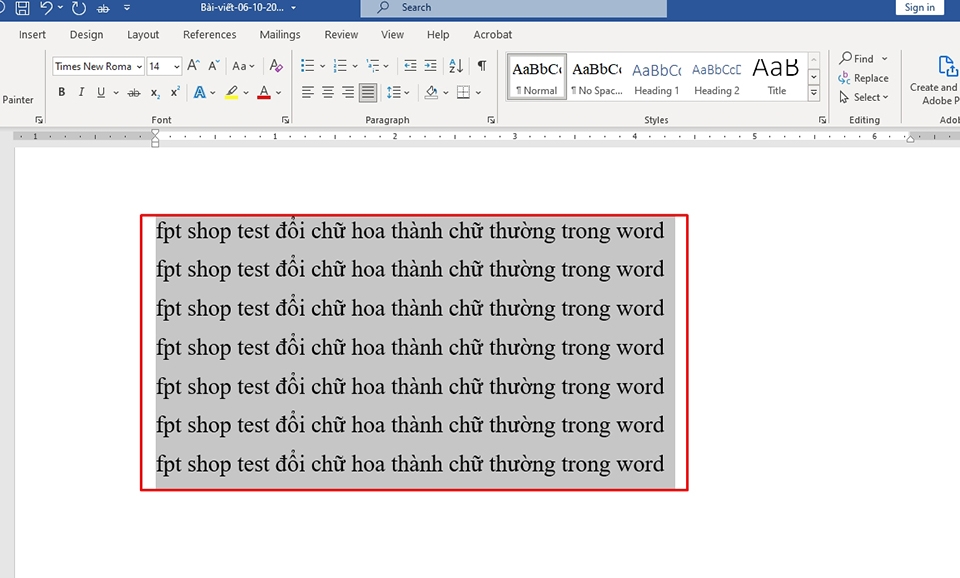 Đổi chữ hoa thành chữ thường trong Word - Ảnh 08