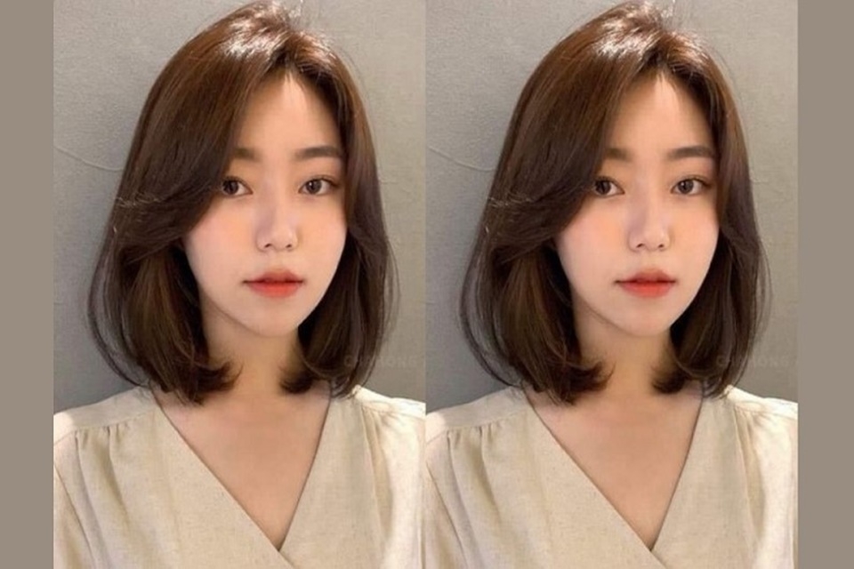 Tóc ngang vai ngắn đẹp cho nữ mặt gầy