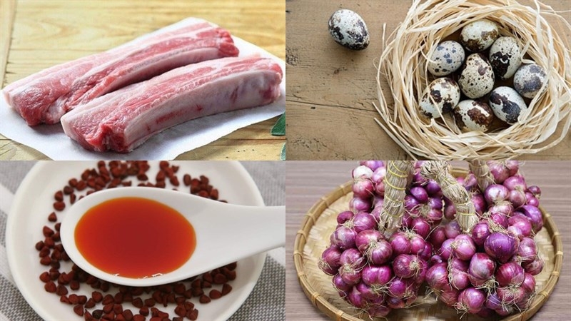 Nguyên liệu chế biến món thịt kho trứng cút