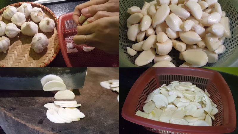 Tỏi thái lát mỏng