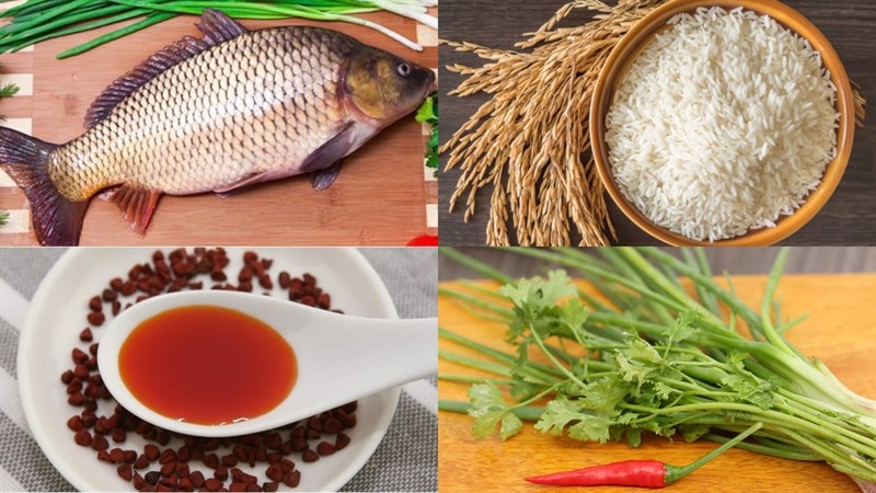 Nguyên liệu cần có để nấu cháo cá chép không bị tanh