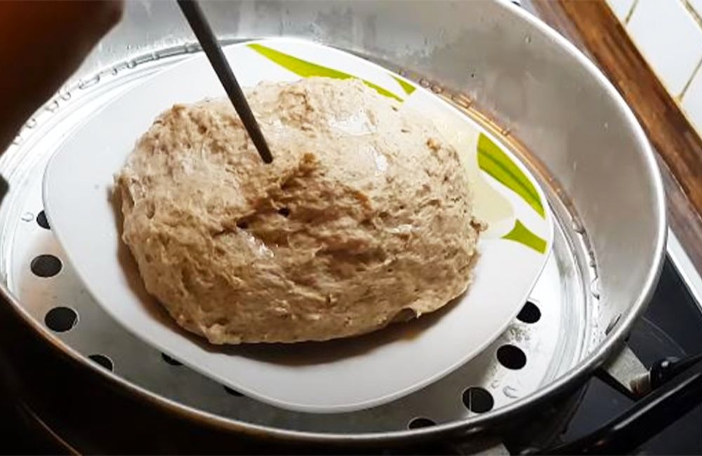 Hấp thịt sau khi xay