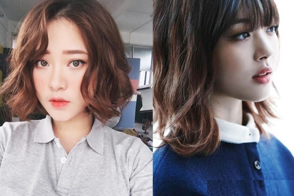 Tóc ngắn cho mặt tròn hơi vuông
