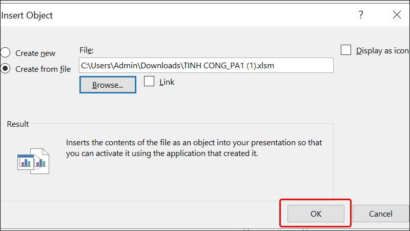 Cách chèn file Excel vào PowerPoint - hình 15