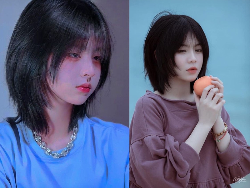 Tóc mullet nữ cho mặt tròn