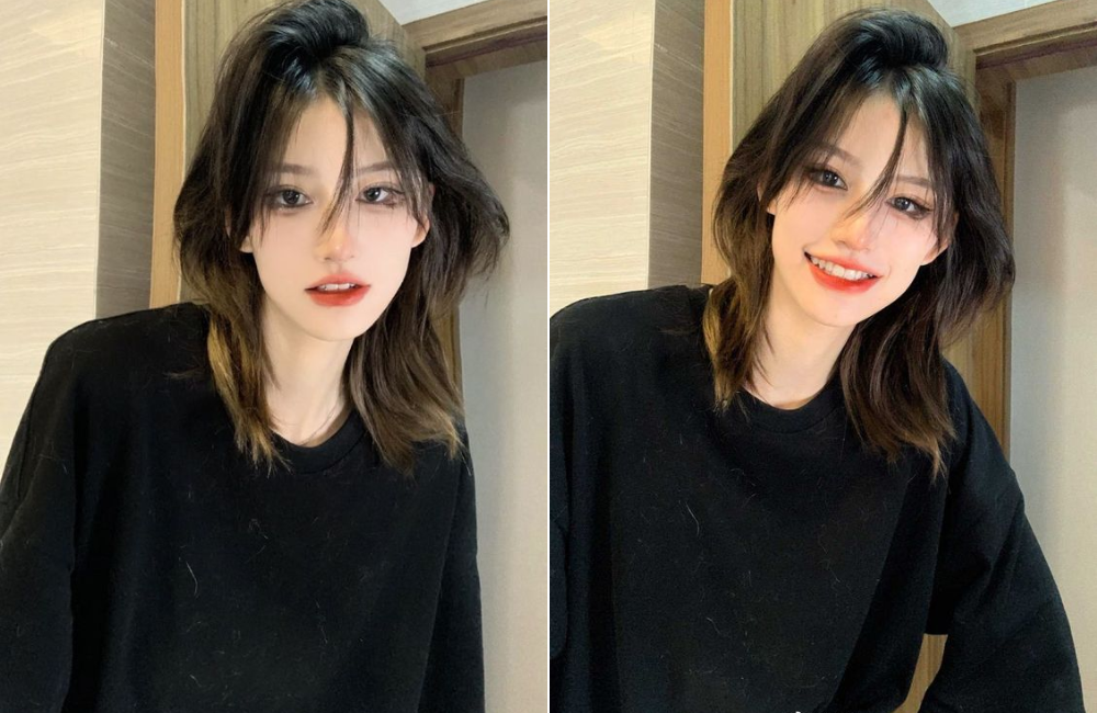 Tóc mullet layer cho nữ mặt dài