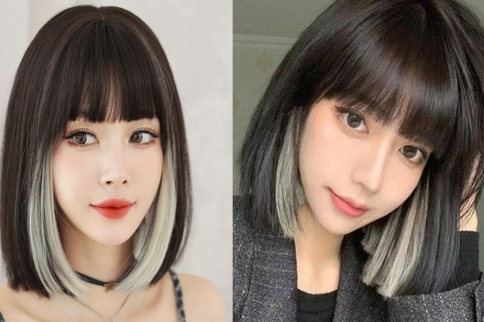 Tóc ngang vai highlight đẹp