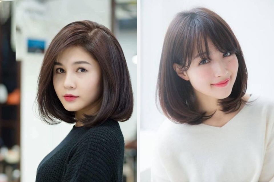 Tóc ngang vai duỗi phồng đẹp