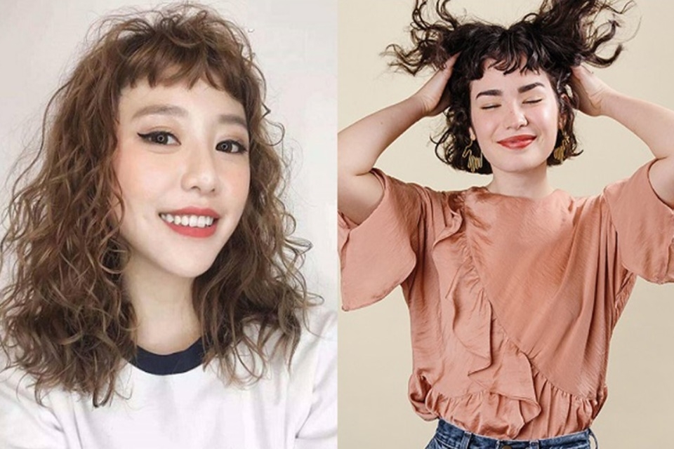 Tóc ngang vai xù cá tính