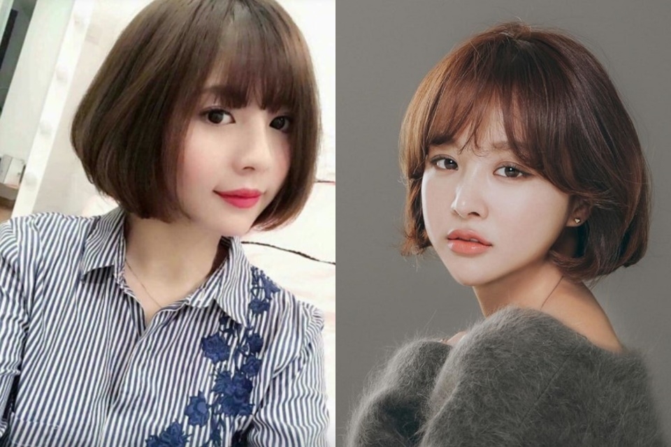 Tóc ngang vai hợp nhất cho nàng mặt trái tim