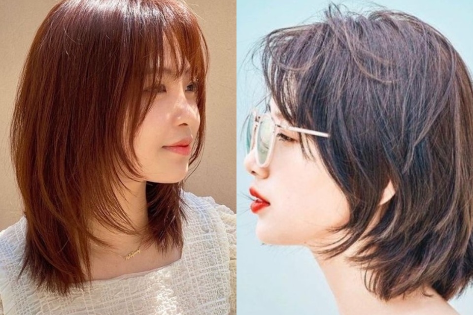Tóc ngang vai tỉa đuôi cá tính