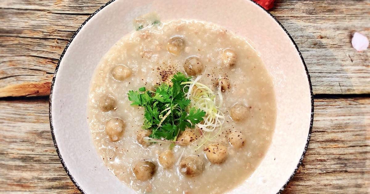 cách nấu cháo thịt bằm 11