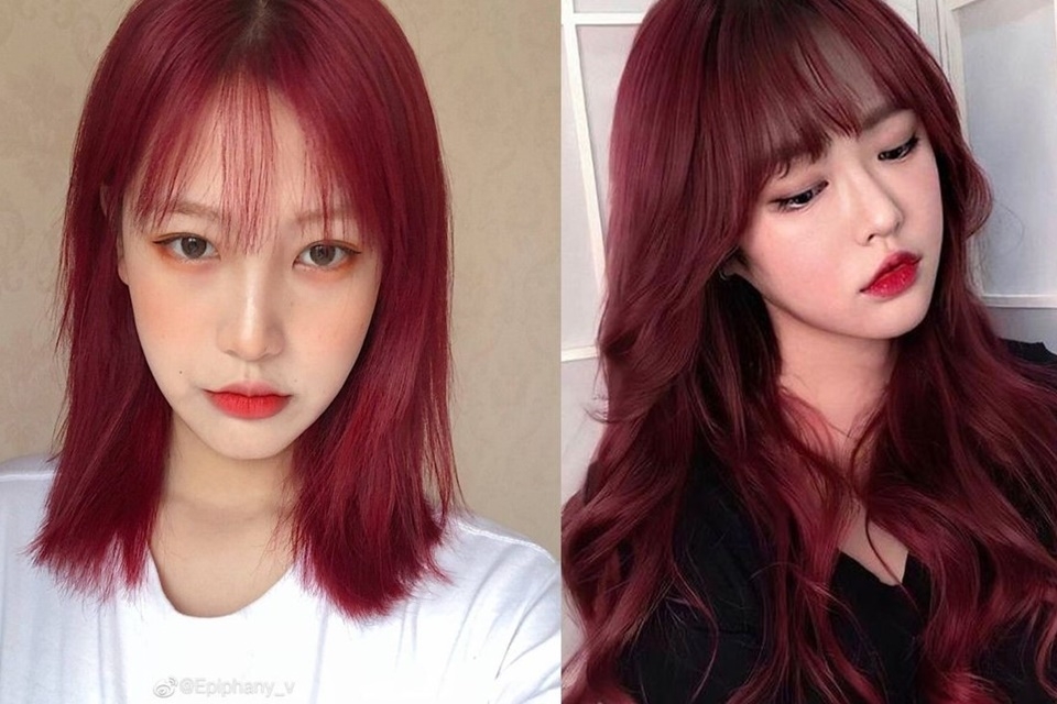 Màu tóc nâu đỏ cherry lâu phai