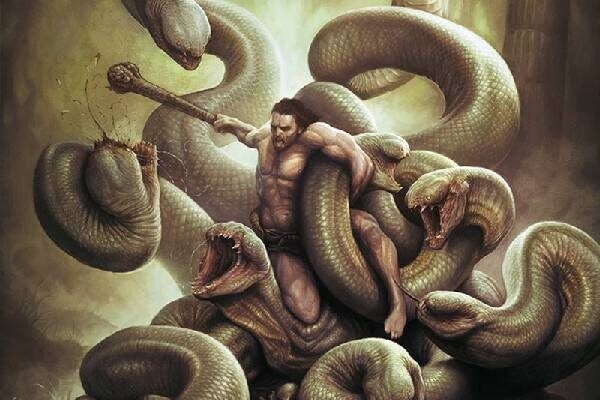 Hercules quyết chiến với mãng xà hung tợn Hydra