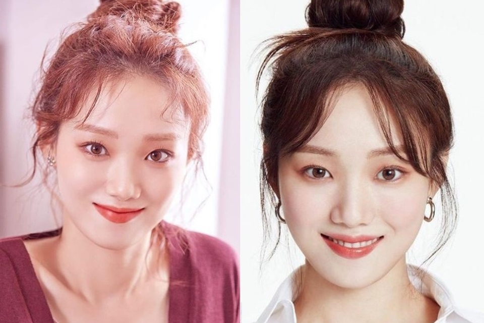 Tóc búi cao mái thưa trẻ trung