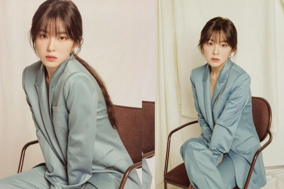 Tóc buộc thấp kết hợp cùng mái thưa