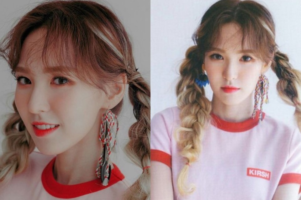 Tóc thắt bím hai bên kết hợp cùng mái thưa