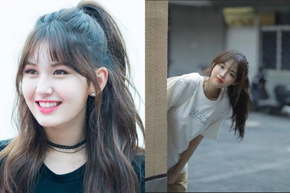 Tóc đuôi ngựa kết hợp cùng mái thưa