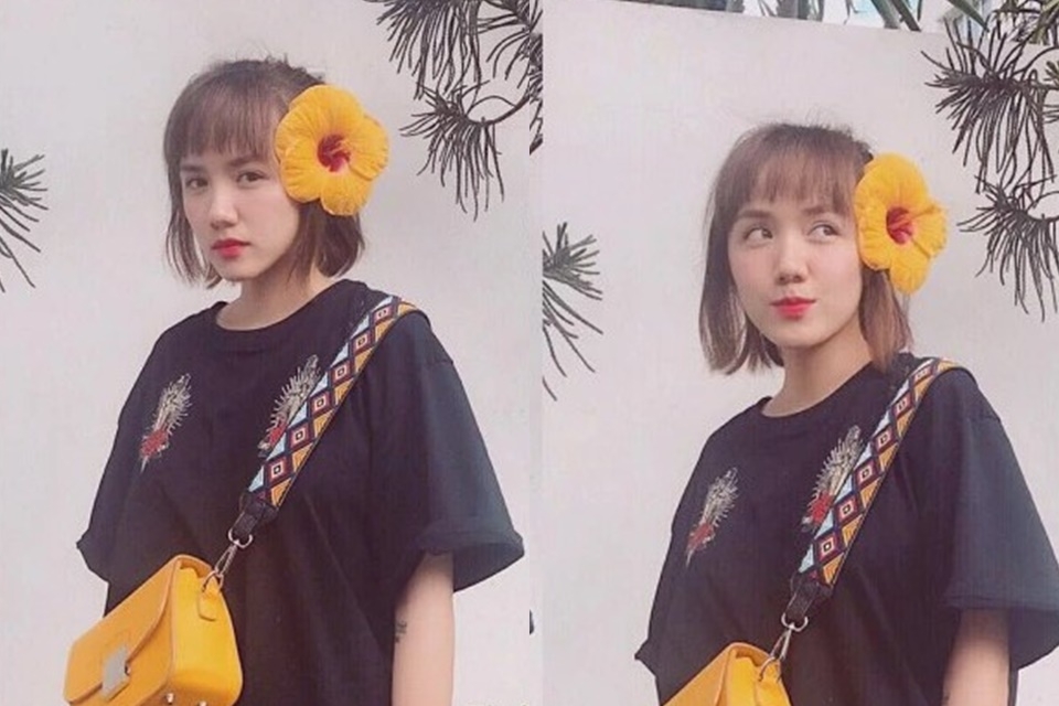 Ca sĩ Phương Ly để mái thưa nhí nhảnh