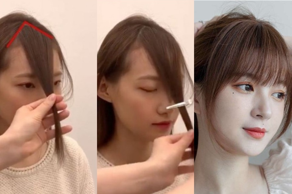 Cách cắt mái ngố thưa Hàn Quốc