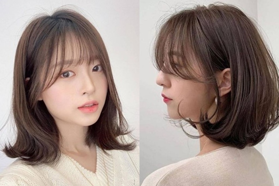 Mái thưa kết hợp cùng tóc ngang vai