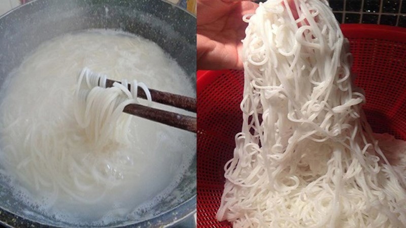 Trụng bún tươi cho sạch sẽ