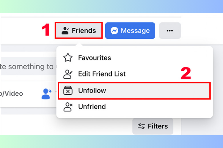 Cách bỏ theo dõi trên facebook