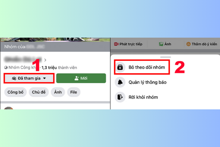 Cách bỏ theo dõi nhóm trên facebook