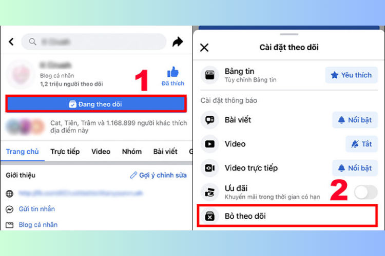 Cách bỏ theo dõi Fanpage trên Facebook
