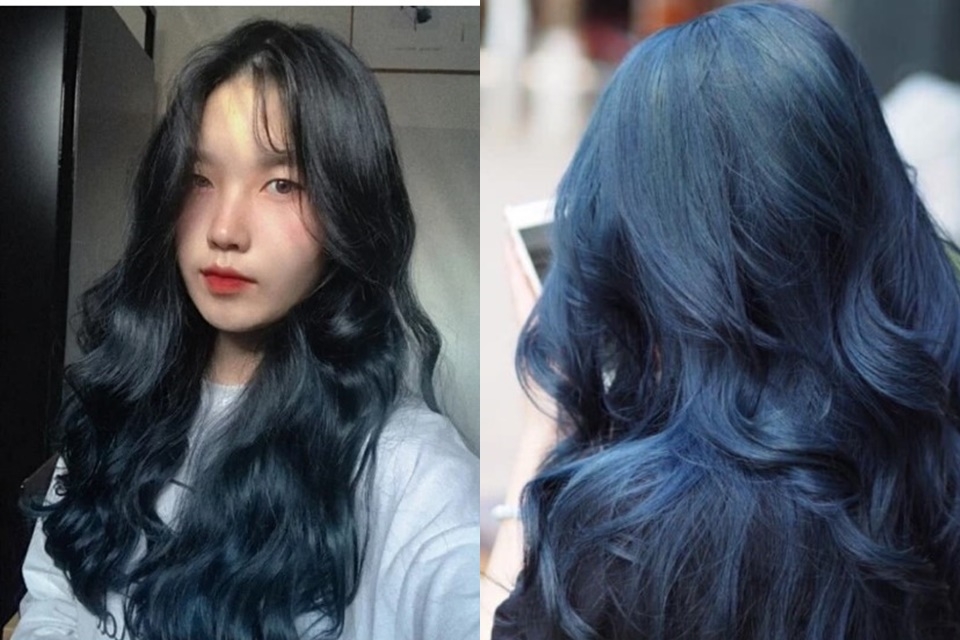 Màu than chì highlight xanh đen thời thượng