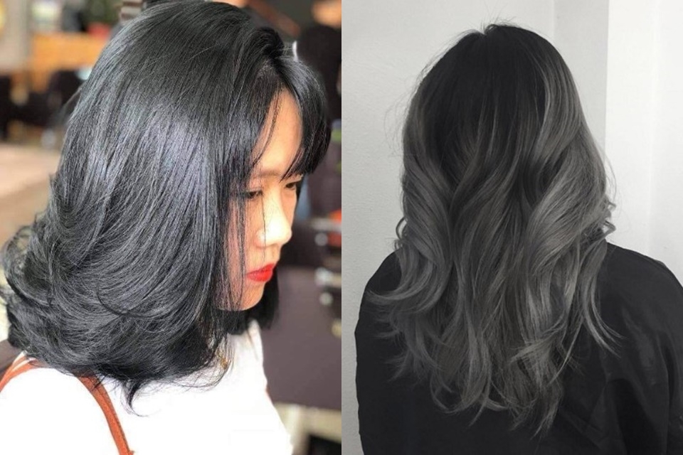 Tóc màu than chì ánh đen huyền bí
