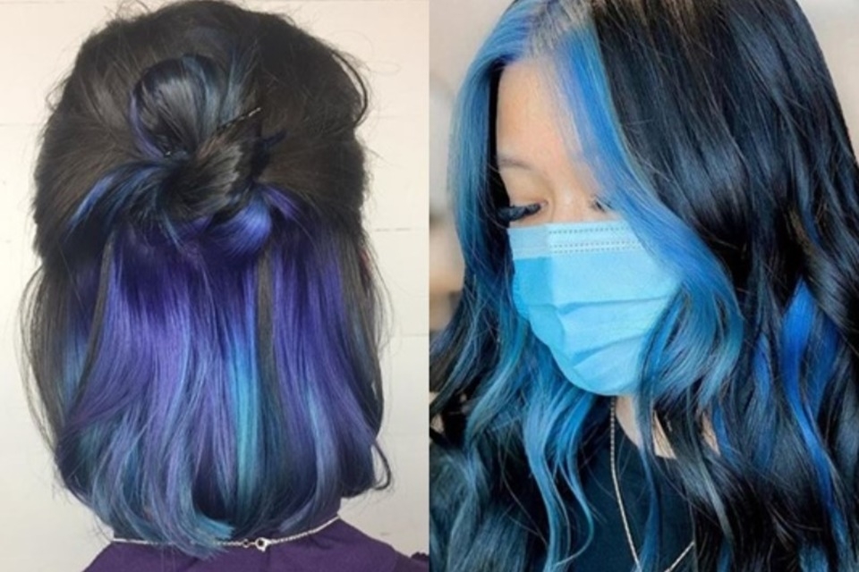 Màu than chì highlight xanh dương nổi bật