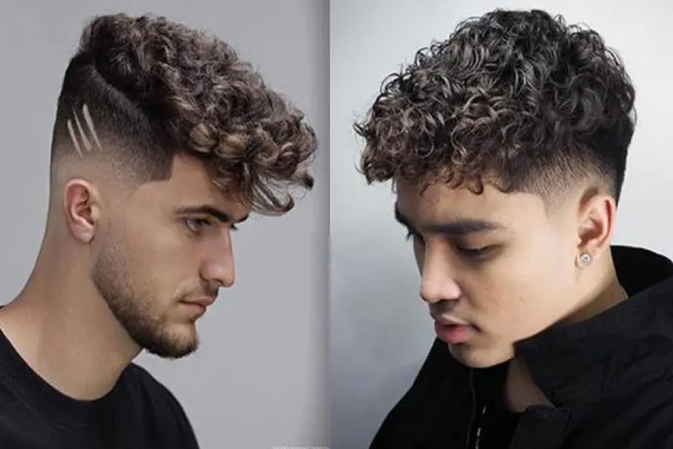 Tóc xoăn nam cắt ngắn gọn gàng