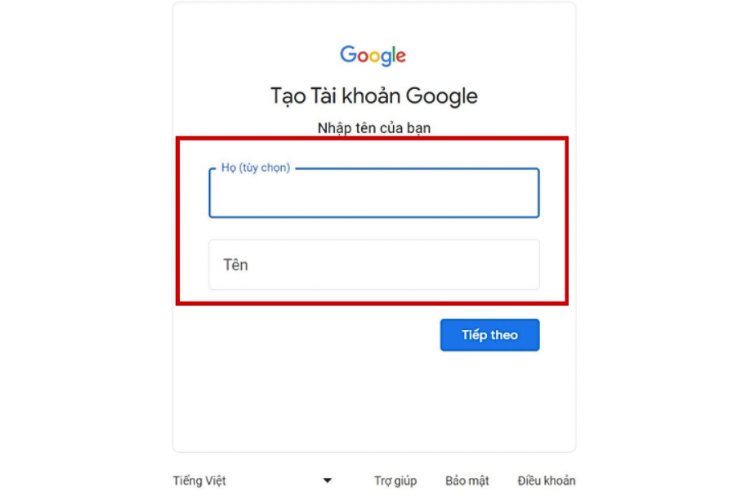 Điền đầy đủ thông tin 1