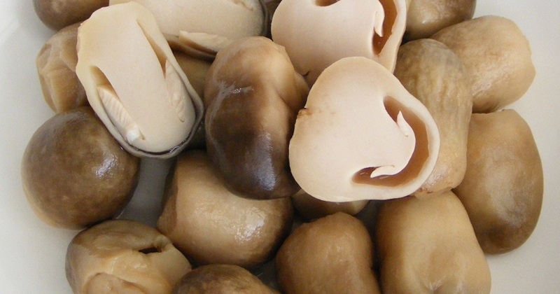Nấm rơm bổ đôi