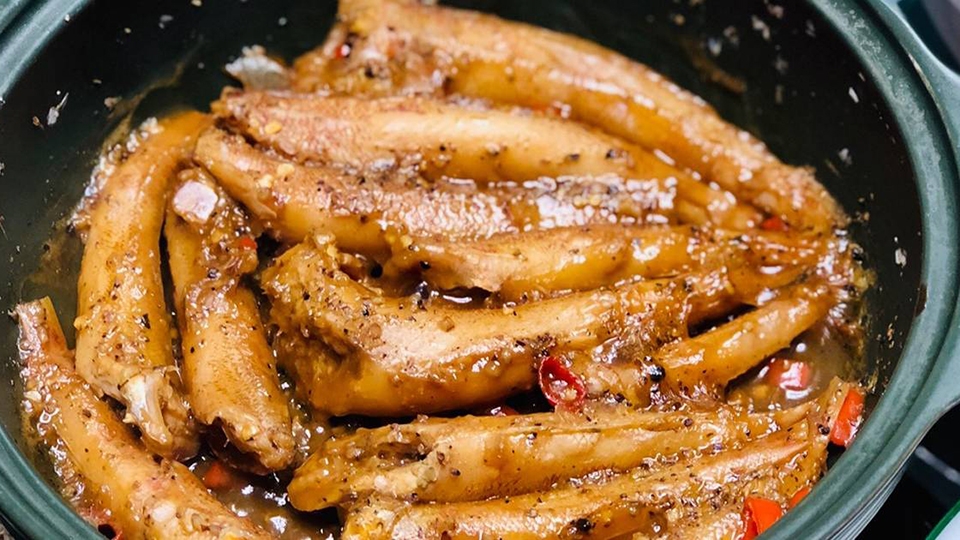 Thành phẩm cá bống kho tiêu