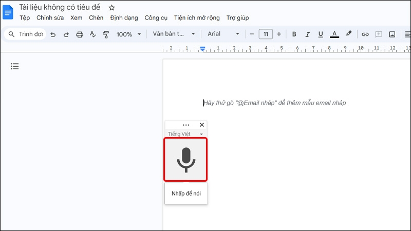 chuyển giọng nói thành văn bản trong google docs- hình 3