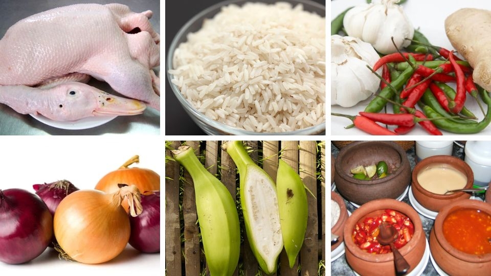 Nguyên liệu nấu cháo vịt