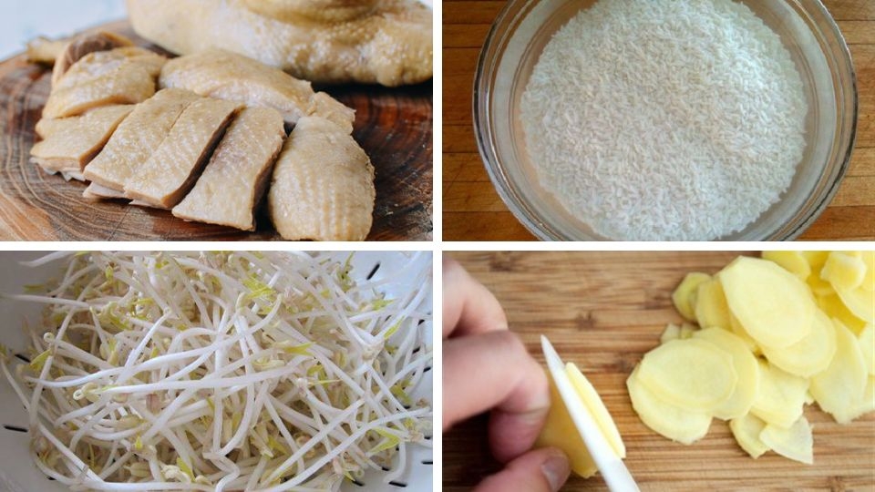 Sơ chế nguyên liệu cháo vịt đậu xanh