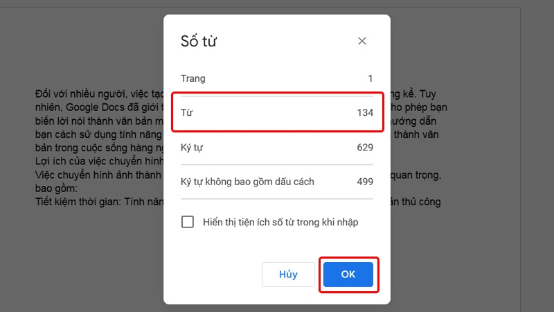 Đếm số từ trên Google Docs - hình 2