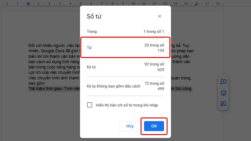 Đếm số từ trên Google Docs - hình 5