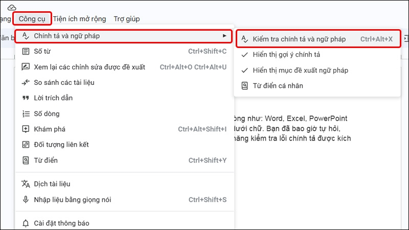 Kiểm tra chính tả bằng Google Docs - hình 3