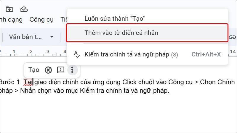 Kiểm tra chính tả bằng Google Docs - hình 6