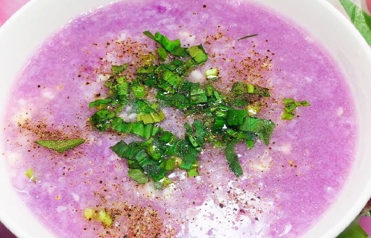 Thành phẩm canh khoai mỡ thịt bằm