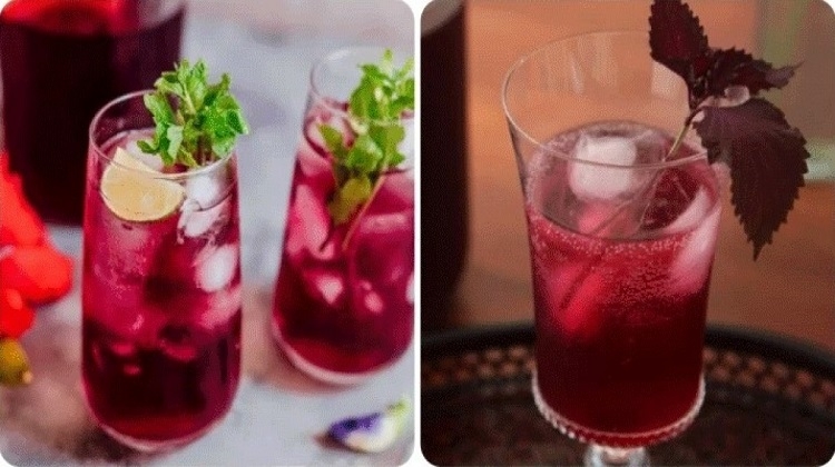 Nước uống lá tía tô đẹp da